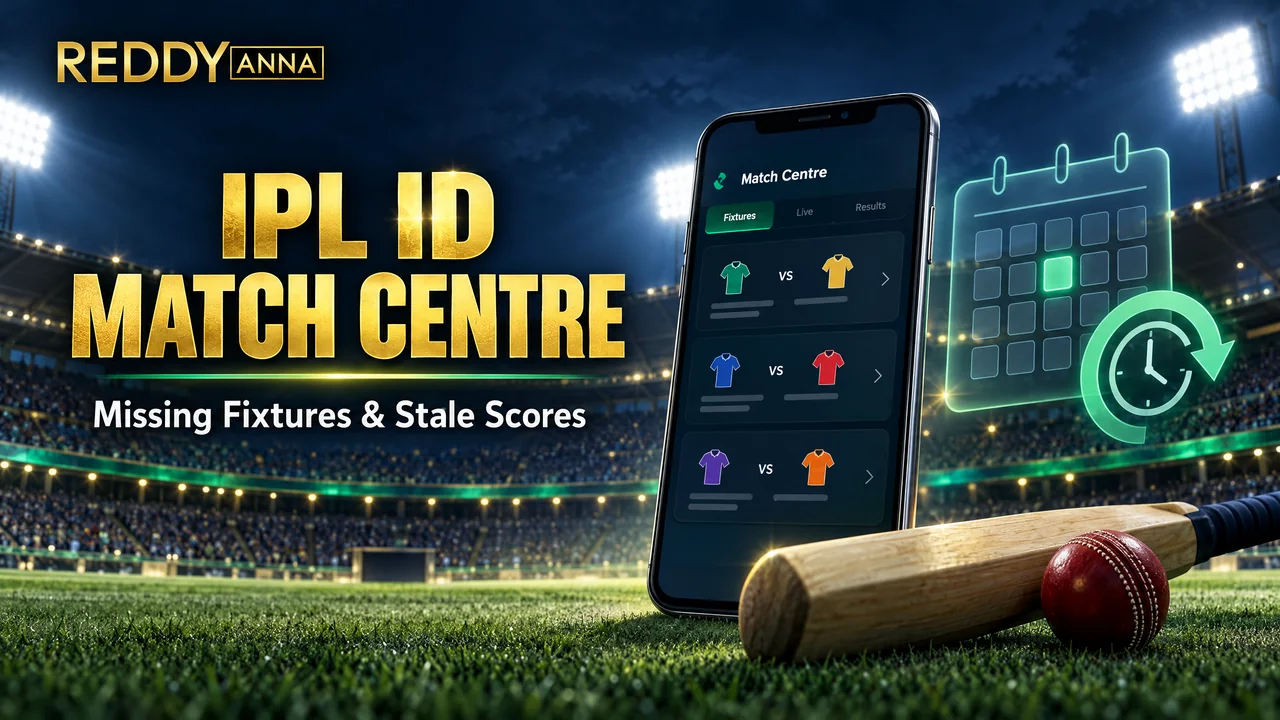 Reddy Anna IPL ID match centre troubleshooting guide for missing fixtures and stale scores