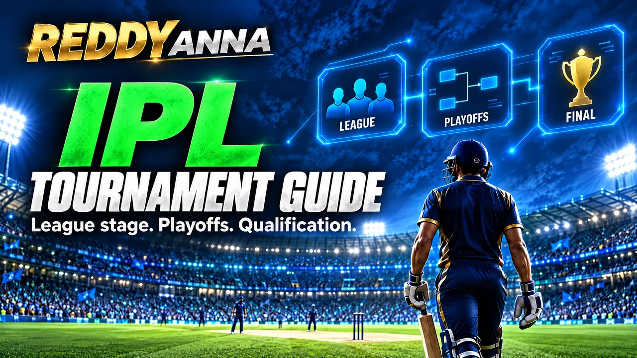 IPL format guide showing league standings and the Qualifier 1, Eliminator, Qualifier 2 and Final playoff route